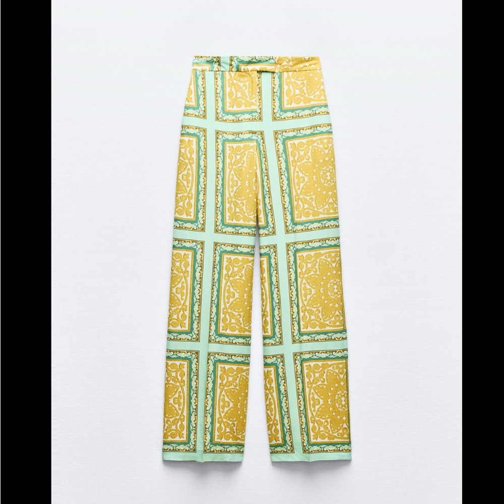 LINEN BLEND PRINTED PANTS - Picture 7 of 10